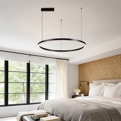 Brilagi - Lustre LED dimerizável suspenso por cabo PORTOFINO LED/60W/230V 3000-6000K Ø 80 cm preto + controlo remoto