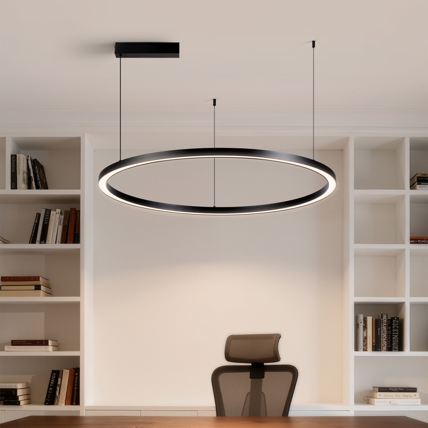 Brilagi - Lustre LED dimerizável suspenso por cabo PORTOFINO LED/60W/230V 3000-6000K Ø 80 cm preto + controlo remoto