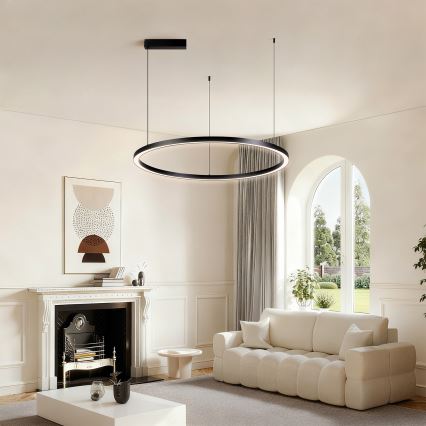 Brilagi - Lustre LED dimerizável suspenso por cabo PORTOFINO LED/60W/230V 3000-6000K Ø 80 cm preto + controlo remoto