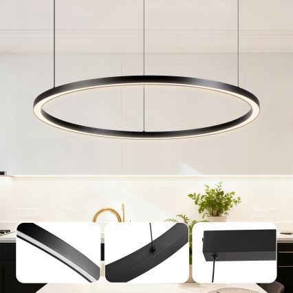 Brilagi - Lustre LED dimerizável suspenso por cabo PORTOFINO LED/60W/230V 3000-6000K Ø 80 cm preto + controlo remoto