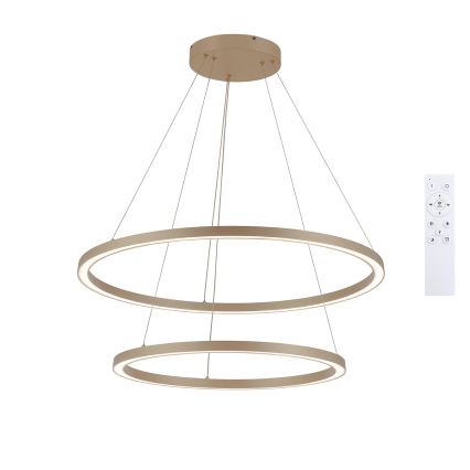 Brilagi - Lustre LED dimável pendente em cabo PORTOFINO LED/98W/230V 3000-6000K diâmetro 80 cm bege + comando à distância