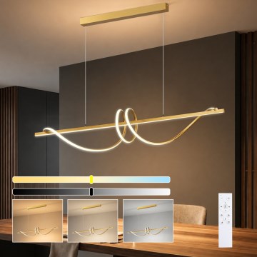 BRILAGI - lustre LED regulável suspenso por cabo SIGNATURE LED/50W/230V 3000-6000K 120 cm dourado + comando remoto