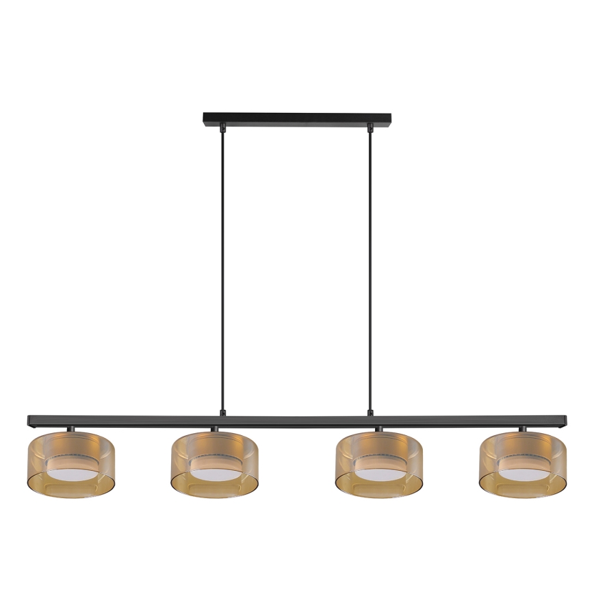 Brilagi - Lustre LED RGB+CCT dimerizável suspenso por cabo AURA LUX 4xGX53/14W/230V 2700-6500K Wi-Fi Tuya preto/dourado