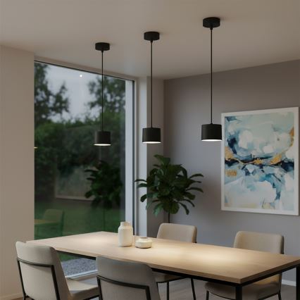 Brilagi - Lustre suspenso em cabo LED RGB+CCT regulável STRIPY 1xGX53/14W/230V 2700-6500K Wi-Fi Tuya preto