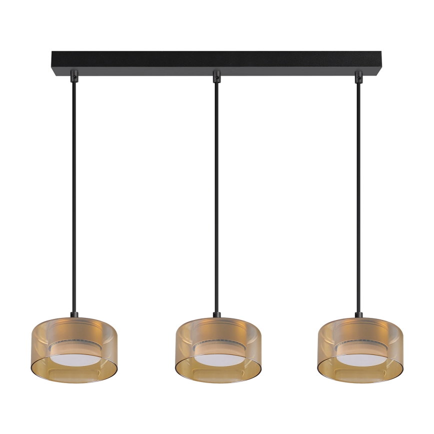 Brilagi - Lustre pendente LED RGB+CCT regulável AURA LUX 3xGX53/14W/230V 2700-6500K Wi-Fi Tuya preto/dourado