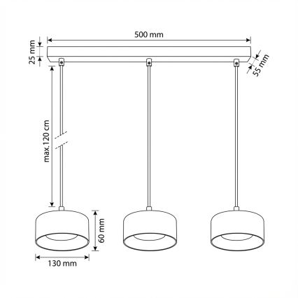 Brilagi - Lustre pendente LED RGB+CCT regulável AURA LUX 3xGX53/14W/230V 2700-6500K Wi-Fi Tuya preto/dourado