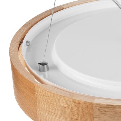 Brilagi - Lustre suspenso LED RGBW dimerizável em cabo CARVALHO 2xE27/9W/230V 2700-6500K Wi-Fi, acabamento em carvalho, diâmetro 37 cm