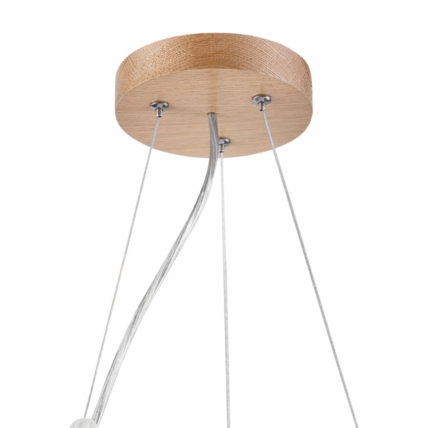Brilagi - Lustre suspenso LED RGBW dimerizável em cabo CARVALHO 2xE27/9W/230V 2700-6500K Wi-Fi, acabamento em carvalho, diâmetro 37 cm
