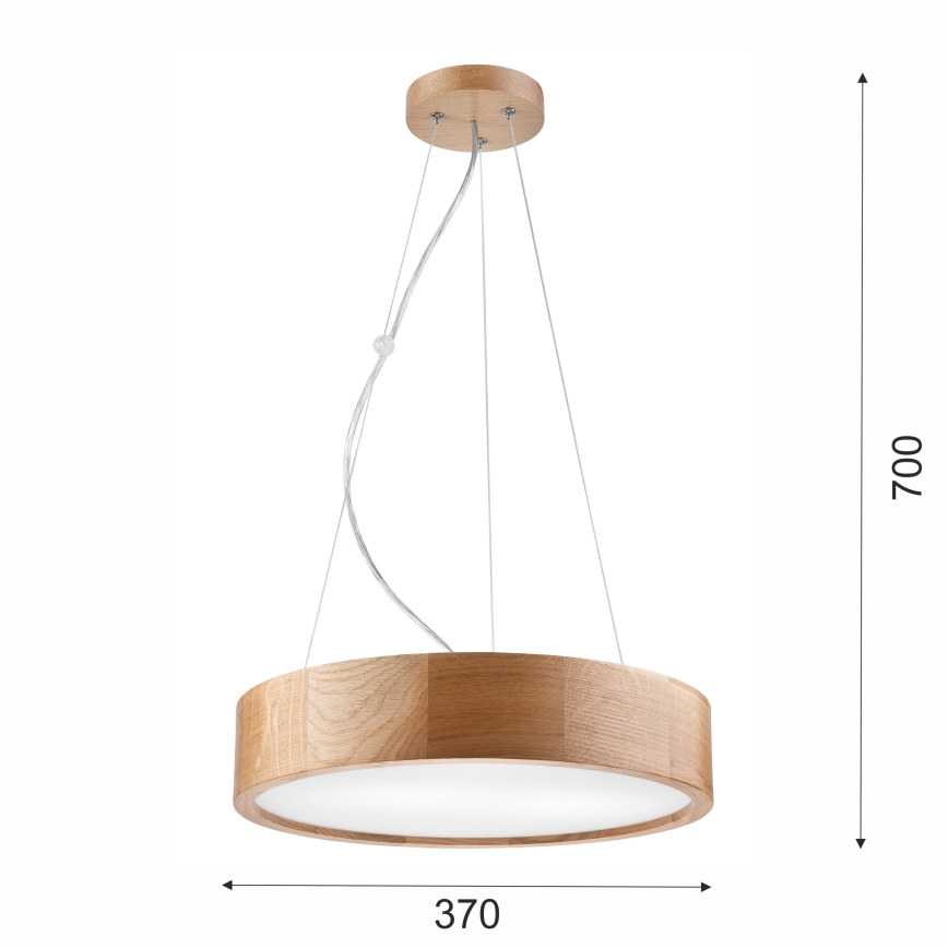 Brilagi - Lustre suspenso LED RGBW dimerizável em cabo CARVALHO 2xE27/9W/230V 2700-6500K Wi-Fi, acabamento em carvalho, diâmetro 37 cm