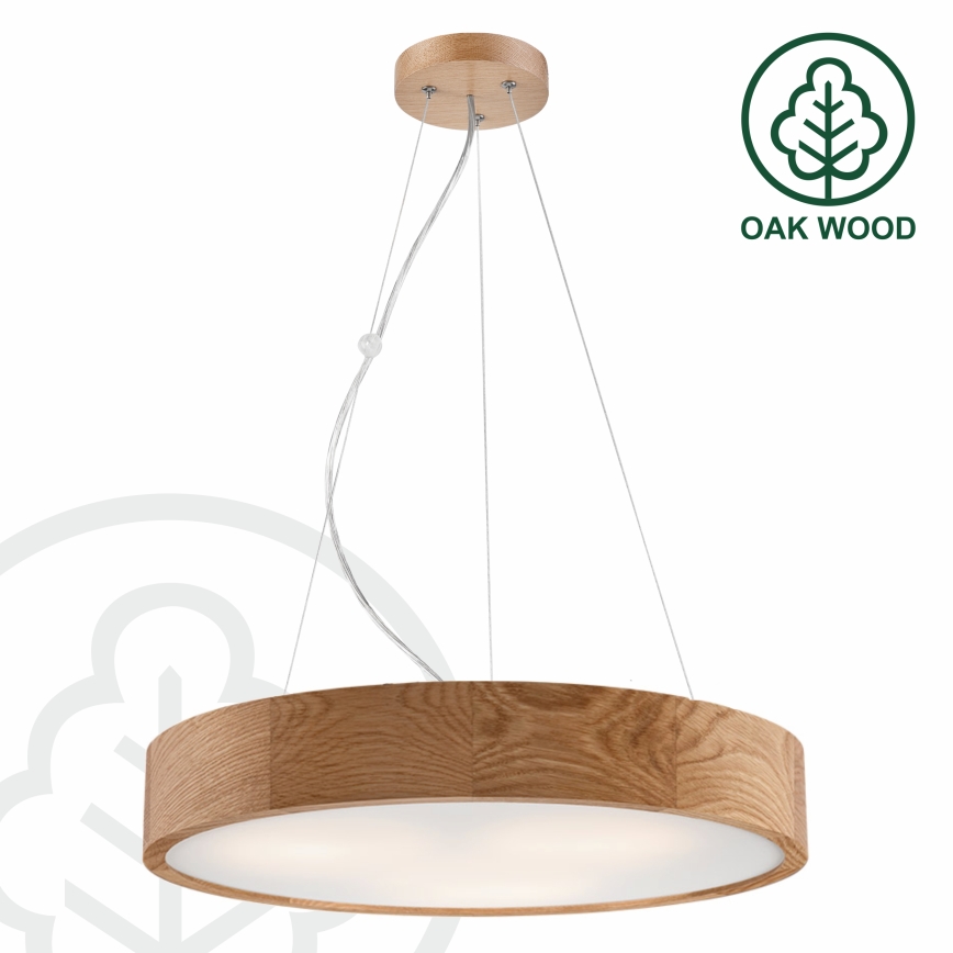 BRILAGI - Lustre LED RGBW dimerizável CARVALHO 3xE27/12W/230V Wi-Fi, acabamento carvalho, Ø 47,5 cm