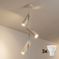 Brilagi - Lustre LED RGBW dimerizável com haste BRANCH 3xGU10/6,5W/230V 2700-6500K bege