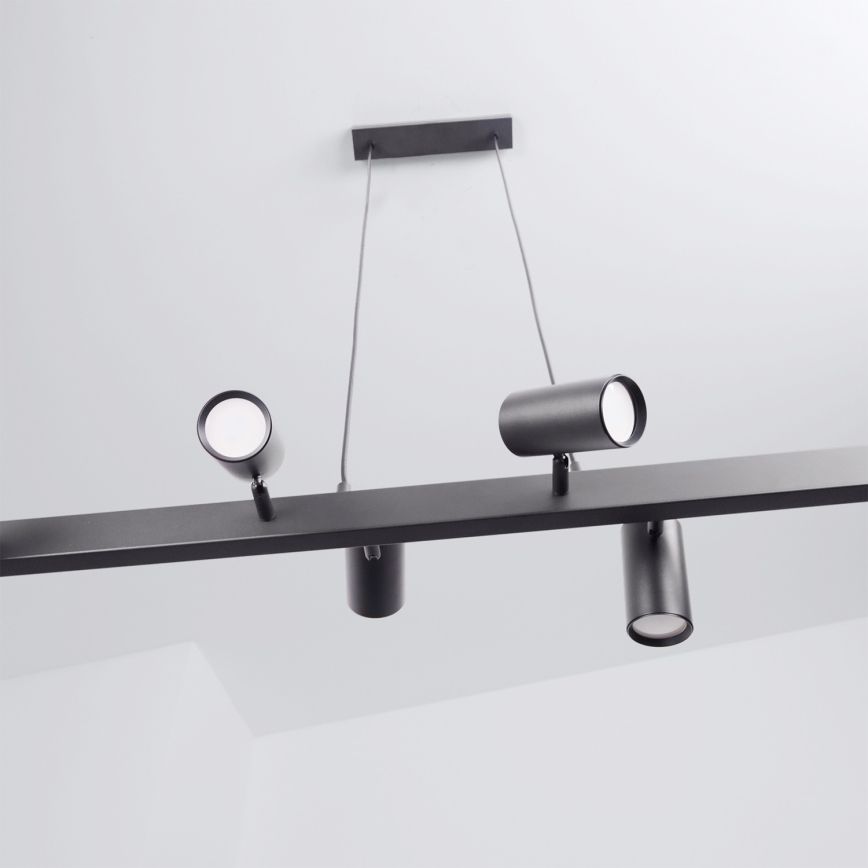 Brilagi - Lustre pendente LED RGBW regulável suspenso por cabo SELE 6xGU10/6,5W/230V 2700-6500K preto + controlo remoto
