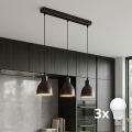 Brilagi - Lustre LED RIDDY suspenso por cabo 3xE27/60W/230V cobre/pátina