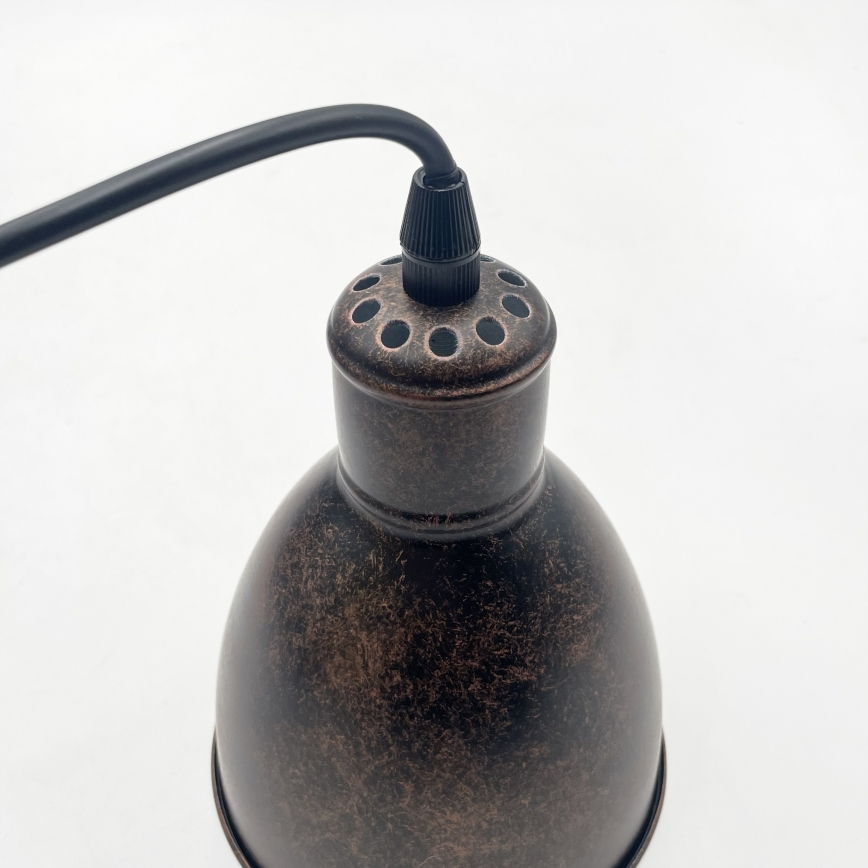 Brilagi - Lustre LED RIDDY suspenso por cabo 3xE27/60W/230V cobre/pátina