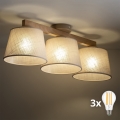 BRILAGI - Lustre LED sobreposto LATTE SABIA 3xE27/15W/230V pinho/bege