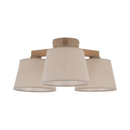 BRILAGI - Lustre LED sobreposto LATTE SABIA 3xE27/15W/230V pinho/bege