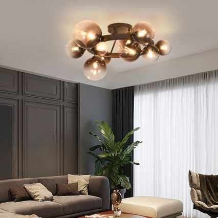 Brilagi - Lustre LED sobreposto MILLA 10xG9/3W/230V castanho/castanho fumê