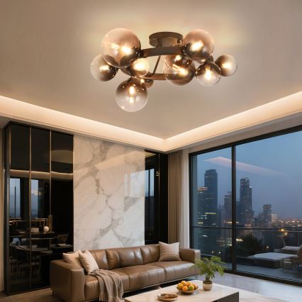 Brilagi - Lustre LED sobreposto MILLA 10xG9/3W/230V castanho/castanho fumê