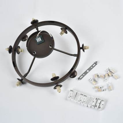 Brilagi - Lustre LED sobreposto MILLA 10xG9/3W/230V castanho/castanho fumê