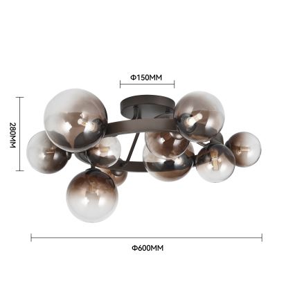 Brilagi - Lustre LED sobreposto MILLA 10xG9/3W/230V castanho/castanho fumê