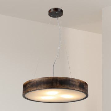 Brilagi - Lustre LED suspenso CARVALHO SMOKEY 3xE27/60W/230V, acabamento carvalho, Ø 47,5 cm