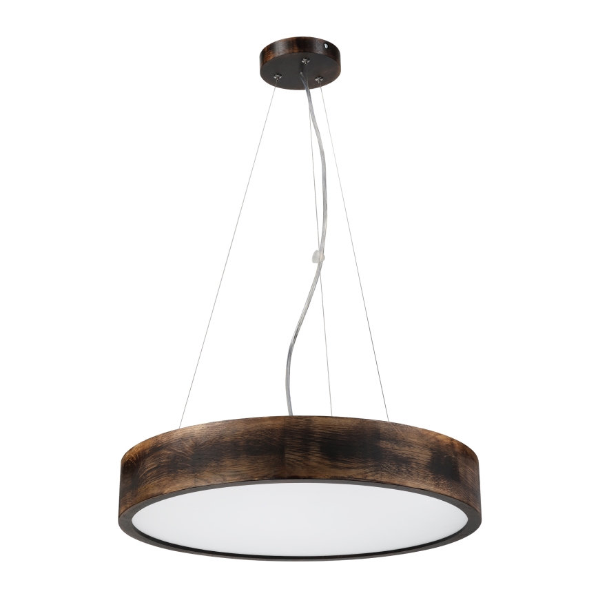 Brilagi - Lustre LED suspenso CARVALHO SMOKEY 3xE27/60W/230V, acabamento carvalho, Ø 47,5 cm