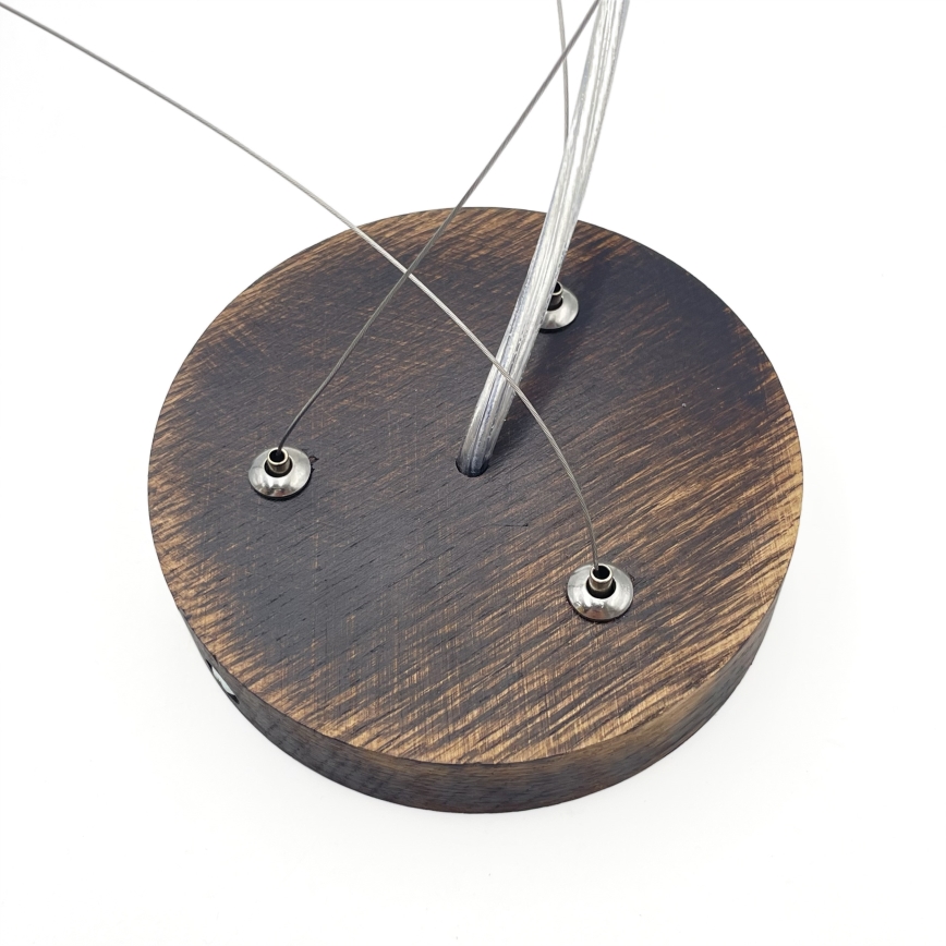 Brilagi - Lustre LED suspenso CARVALHO SMOKEY 3xE27/60W/230V, acabamento carvalho, Ø 47,5 cm