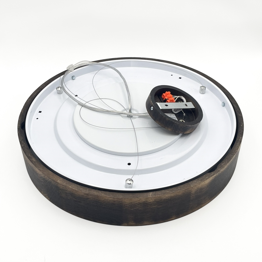 Brilagi - Lustre LED suspenso CARVALHO SMOKEY 3xE27/60W/230V, acabamento carvalho, Ø 47,5 cm