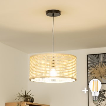 Brilagi - Lustre LED suspenso com cabo CERIA BOHO 1xE27/40W/230V Ø 25 cm bambu