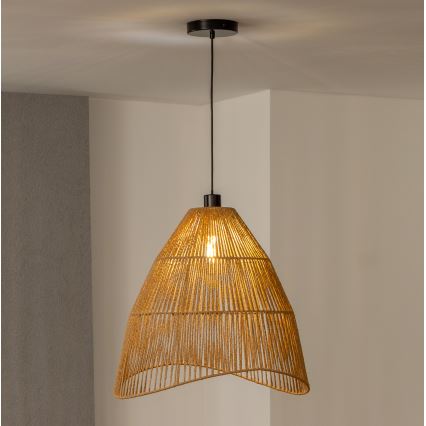 Brilagi - Lustre LED suspenso com cabo CERIA BOHO 1xE27/40W/230V Ø 50 cm castanho