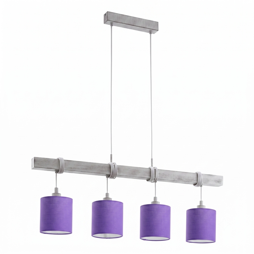 Brilagi - Lustre LED suspenso com cabo NUBILA 4xE27/60W/230V cinzento/roxo