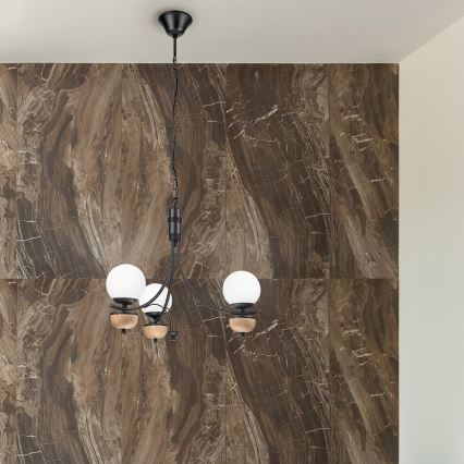 Brilagi - Lustre LED suspenso com corrente COTTAGE 3x G9/40 W/230 V carvalho/branco