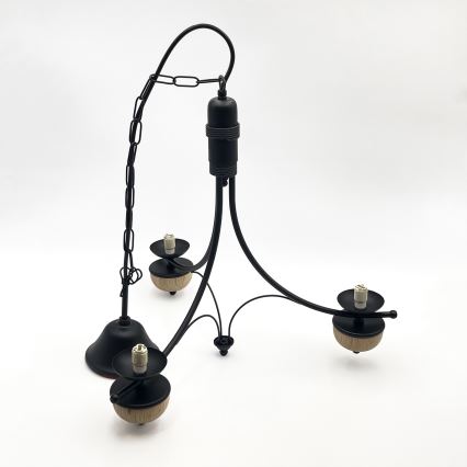 Brilagi - Lustre LED suspenso com corrente COTTAGE 3x G9/40 W/230 V carvalho/branco