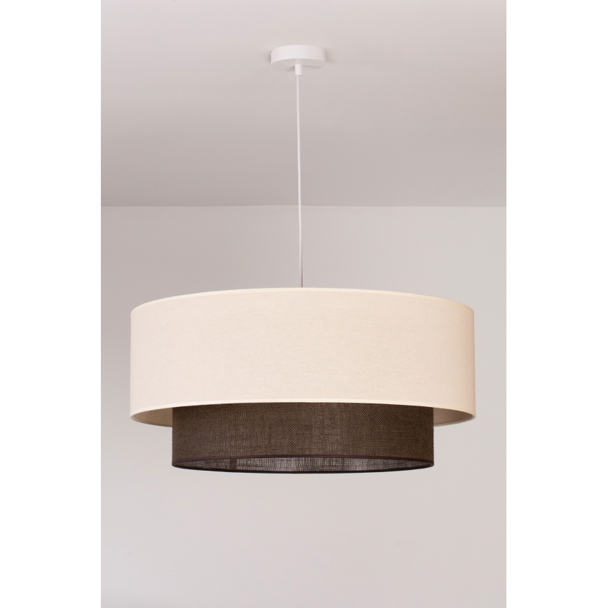 Brilagi - Lustre LED suspenso em cabo BOHO STYLE, 3x E27, 15W, 230V, Ø 60 cm, creme/castanho