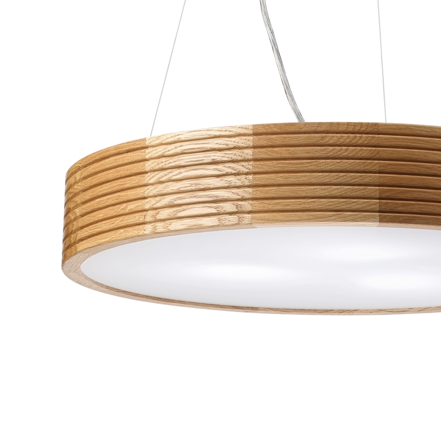 Brilagi - Lustre LED suspenso em cabo CARVALHO MODERN 3xE27/60W/230V acabamento em carvalho Ø 47,5 cm