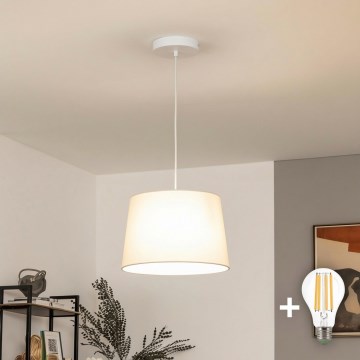 Brilagi - Lustre LED suspenso em cabo CERIA 1xE27/40W/230V Ø 30 cm bege