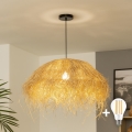 Brilagi - Lustre LED suspenso em cabo CERIA BOHO, 1x E27/40W/230V, diâmetro 60 cm, em ráfia