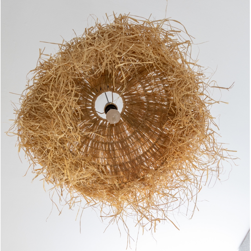 Brilagi - Lustre LED suspenso em cabo CERIA BOHO, 1x E27/40W/230V, diâmetro 60 cm, em ráfia