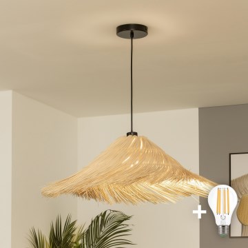 Brilagi - Lustre LED suspenso em cabo CERIA BOHO, 1x E27/40W/230V, Ø 70 cm, rattan