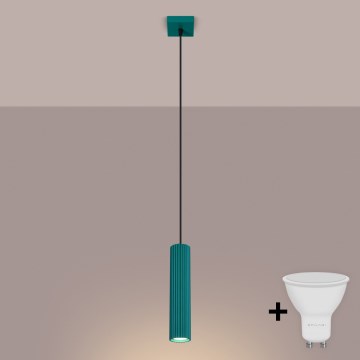 Brilagi - Lustre LED suspenso em cabo CRESTO 1xGU10/10W/230V turquesa