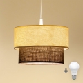 Brilagi - Lustre LED suspenso em cabo ESTILO BOHO 1xE27/15W/230V Ø 25 cm creme/castanho