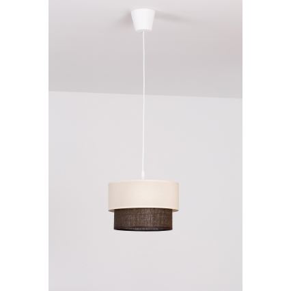 Brilagi - Lustre LED suspenso em cabo ESTILO BOHO 1xE27/15W/230V Ø 25 cm creme/castanho