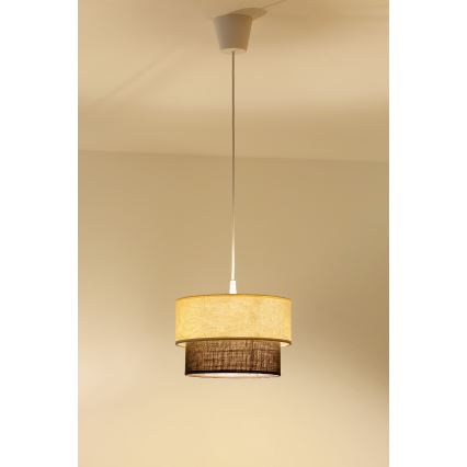 Brilagi - Lustre LED suspenso em cabo ESTILO BOHO 1xE27/15W/230V Ø 25 cm creme/castanho