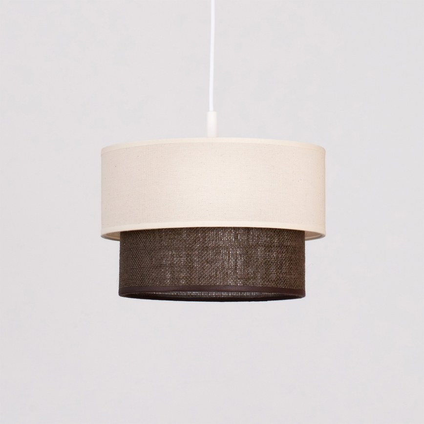 Brilagi - Lustre LED suspenso em cabo ESTILO BOHO 1xE27/15W/230V Ø 25 cm creme/castanho