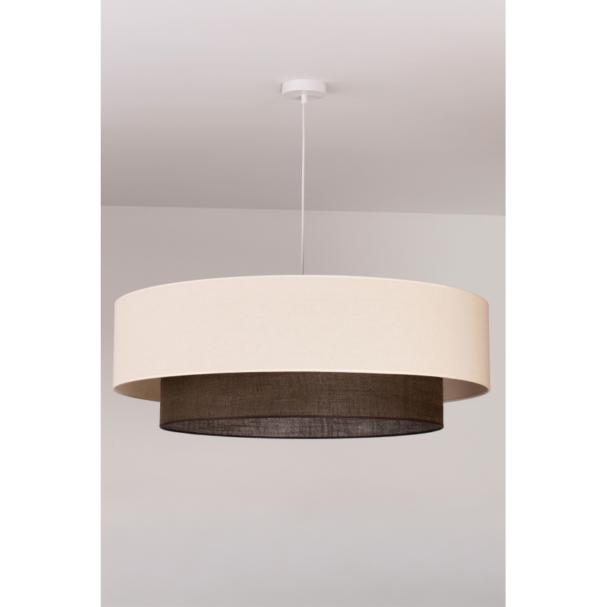 Brilagi - Lustre LED suspenso em cabo Estilo BOHO 3xE27/15W/230V, Ø 80 cm, creme/castanho