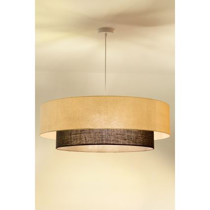 Brilagi - Lustre LED suspenso em cabo Estilo BOHO 3xE27/15W/230V, Ø 80 cm, creme/castanho