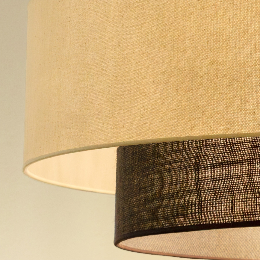 Brilagi - Lustre LED suspenso em cabo Estilo BOHO 3xE27/15W/230V, Ø 80 cm, creme/castanho