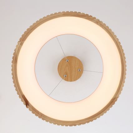 Brilagi - Lustre LED suspenso por cabo FALCON WOOD MODERN LED/30W/230V 3000/4000/6000K diâmetro 45 cm madeira