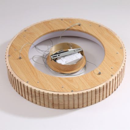 Brilagi - Lustre LED suspenso por cabo FALCON WOOD MODERN LED/30W/230V 3000/4000/6000K diâmetro 45 cm madeira