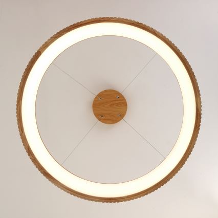 Brilagi - Lustre LED suspenso por cabo FALCON WOOD MODERN LED/60W/230V 3000/4000/6000K diâmetro 80 cm madeira